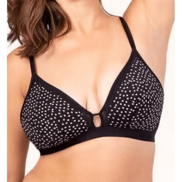 Lively busty bralette size 1 NWT bra painted polka black - Picture 1 of 9